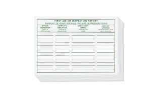 FIRST AID INSPECTION REPORT CARDS 25/PACK | Bunzl Safety