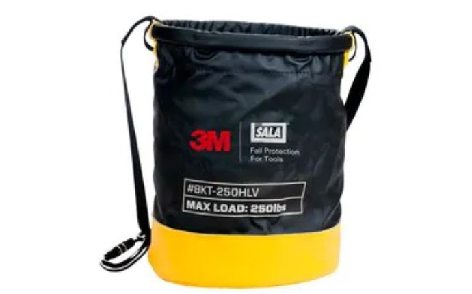 3M™ DBI-SALA® Safe Bucket 100lb Load Rated Hook and Loop Canvas, 1500134,  Black & Yellow, 15in x 12in